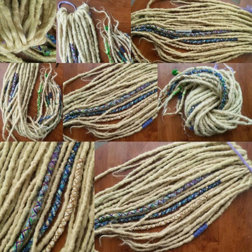 Long THICK Platinum BLONDE crochet dreadlocks